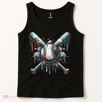 Baseball Home Plate Ice Cream Drip Baseball With Sprinkles Tank Top thumb 2