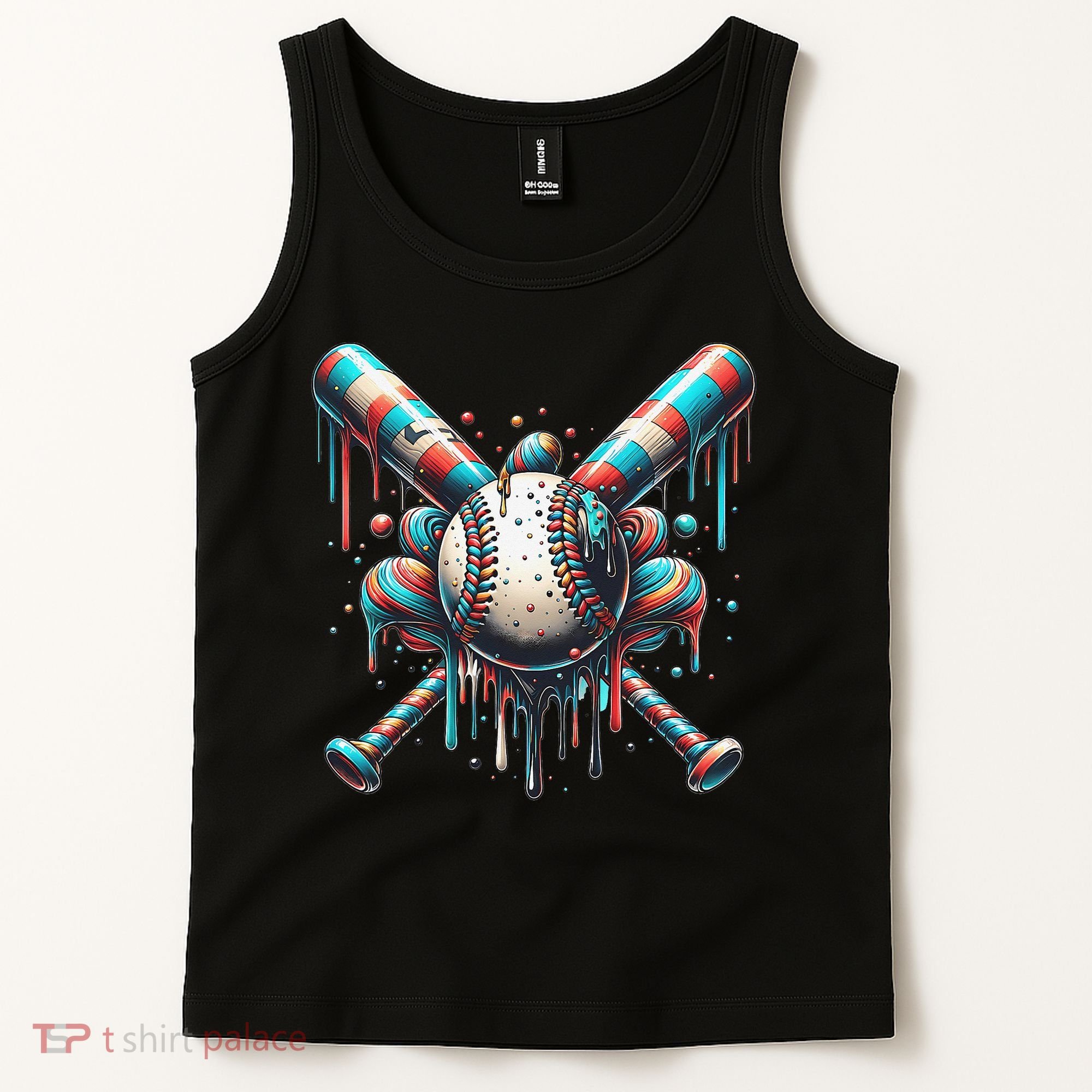 Baseball Home Plate Ice Cream Drip Baseball With Sprinkles Tank Top