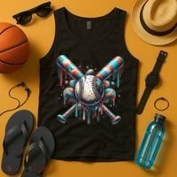 Baseball Home Plate Ice Cream Drip Baseball With Sprinkles Tank Top thumb 4