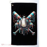 Baseball Home Plate Ice Cream Drip Baseball With Sprinkles Golf Towel thumb 0