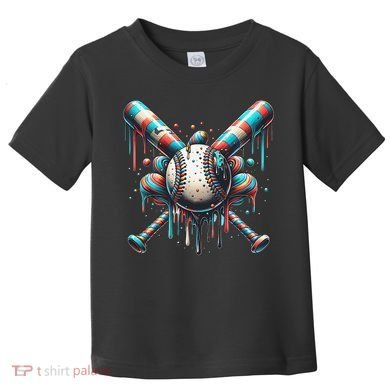 Baseball Home Plate Ice Cream Drip Baseball With Sprinkles Toddler T-Shirt