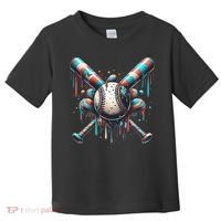 Baseball Home Plate Ice Cream Drip Baseball With Sprinkles Toddler T-Shirt thumb 0