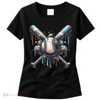 Baseball Home Plate Ice Cream Drip Baseball With Sprinkles Women's T-Shirt thumb 0