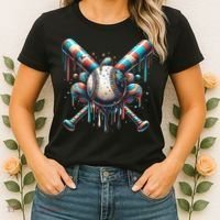 Baseball Home Plate Ice Cream Drip Baseball With Sprinkles Women's T-Shirt thumb 2