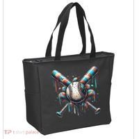 Baseball Home Plate Ice Cream Drip Baseball With Sprinkles Tote Bag thumb 2