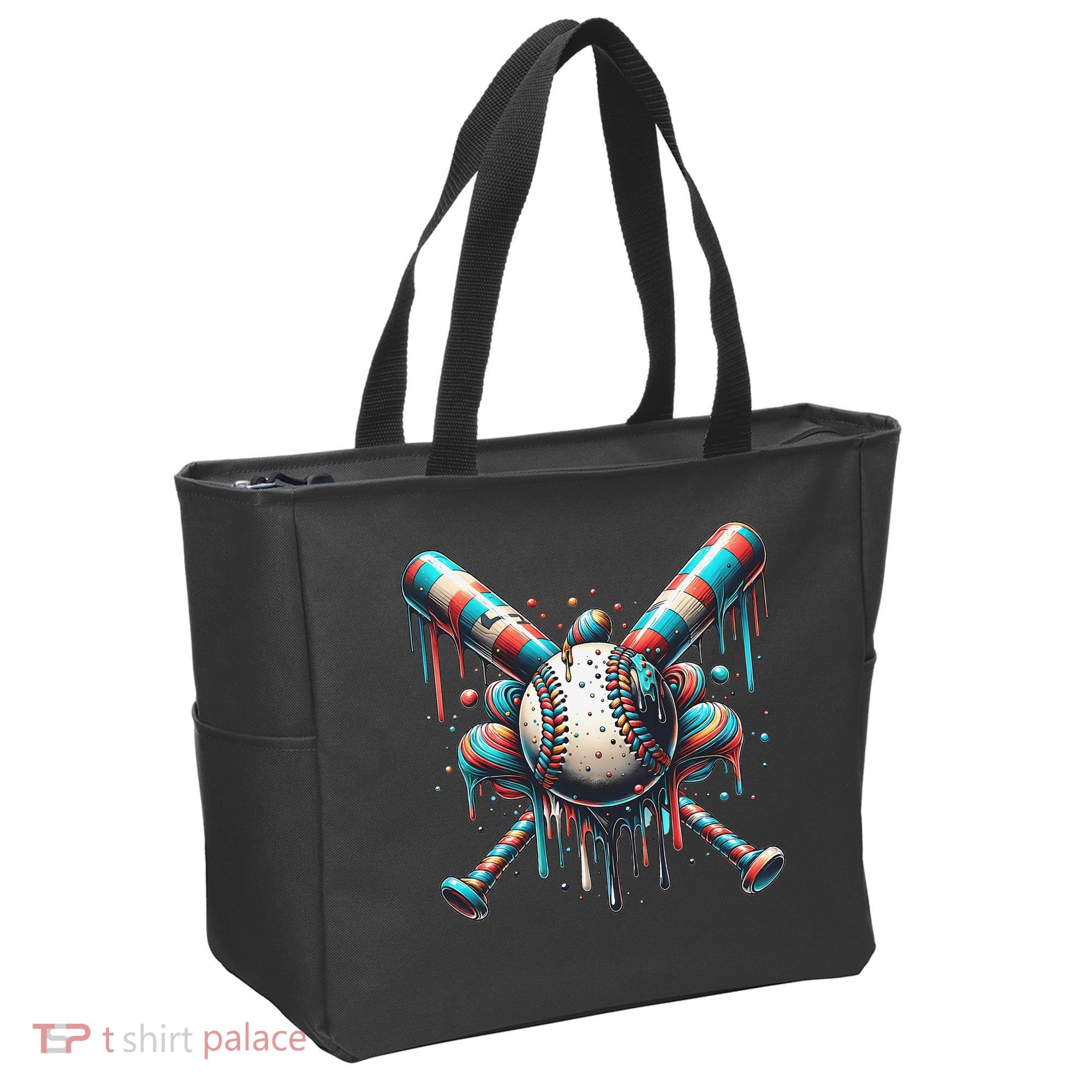 Baseball Home Plate Ice Cream Drip Baseball With Sprinkles Tote Bag