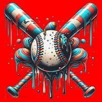 Baseball Home Plate Ice Cream Drip Baseball With Sprinkles Santa Hat thumb 1