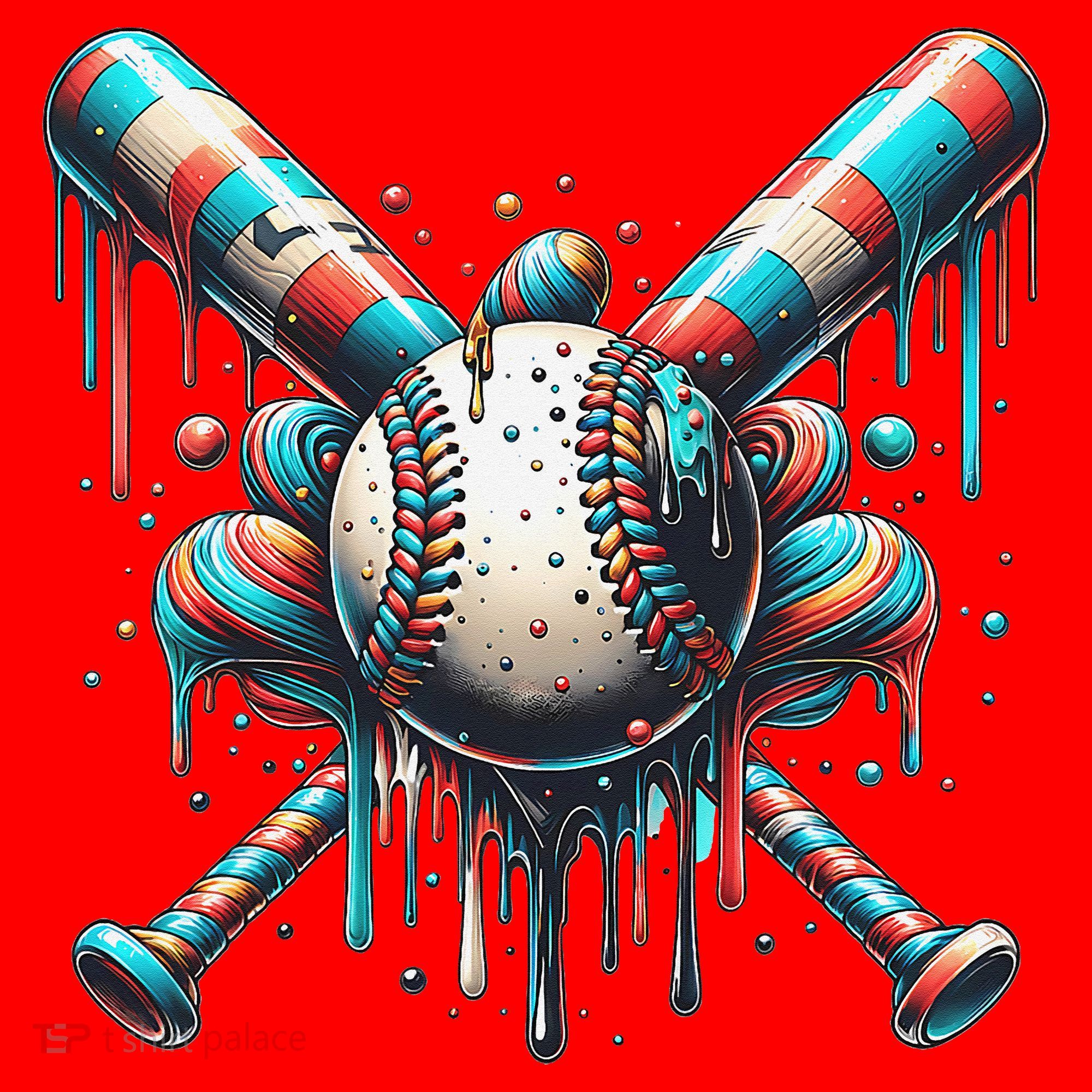 Baseball Home Plate Ice Cream Drip Baseball With Sprinkles Santa Hat