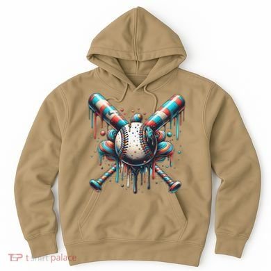 Baseball Home Plate Ice Cream Drip Baseball With Sprinkles Hoodie