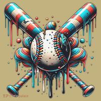Baseball Home Plate Ice Cream Drip Baseball With Sprinkles Long Sleeve Shirt thumb 2