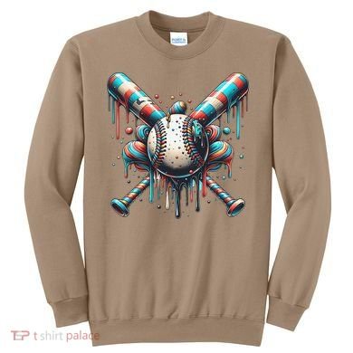 Baseball Home Plate Ice Cream Drip Baseball With Sprinkles Sweatshirt