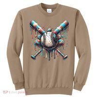 Baseball Home Plate Ice Cream Drip Baseball With Sprinkles Sweatshirt thumb 0