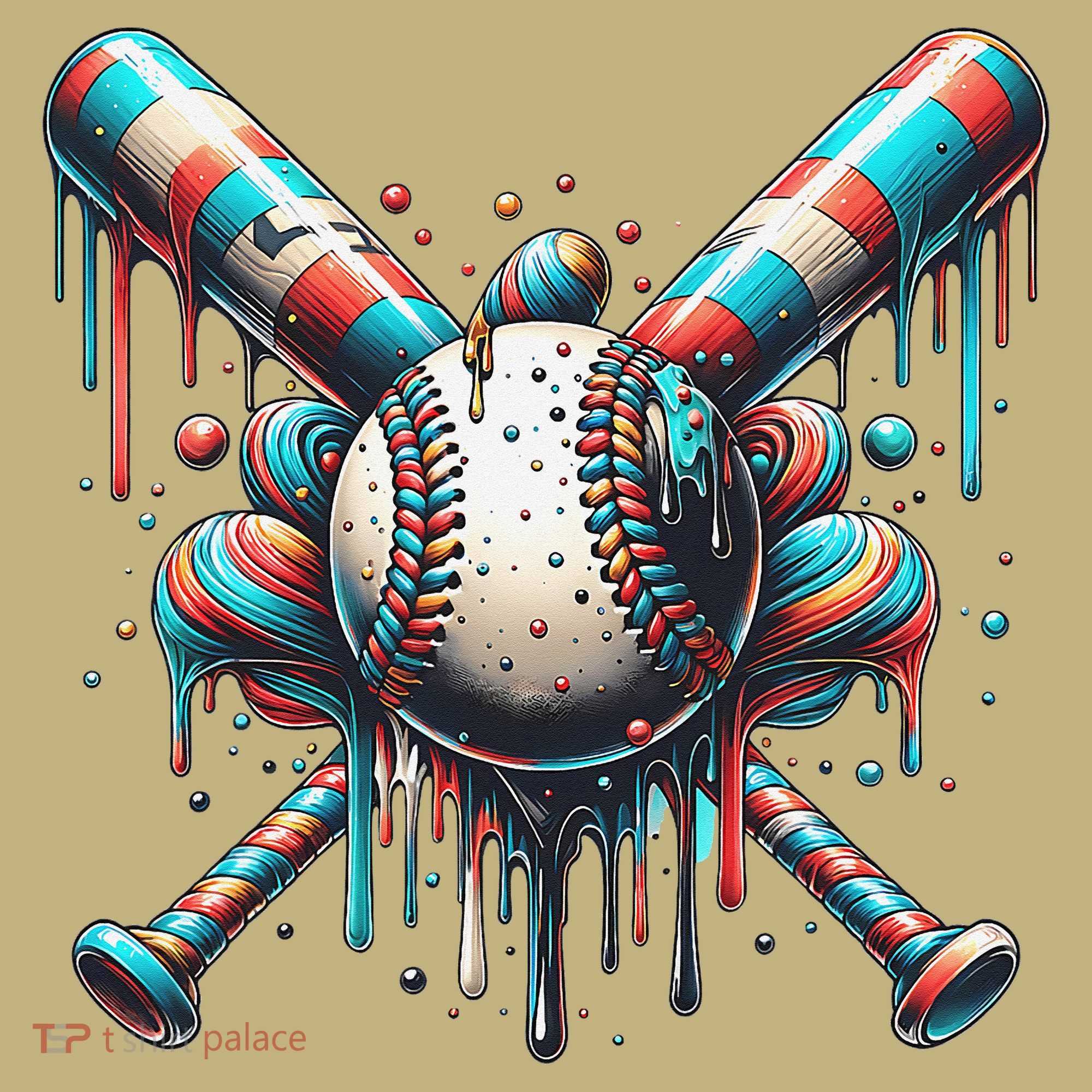 Baseball Home Plate Ice Cream Drip Baseball With Sprinkles Sweatshirt