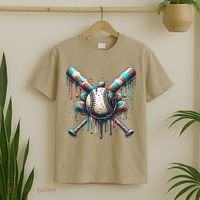 Baseball Home Plate Ice Cream Drip Baseball With Sprinkles T-Shirt thumb 2