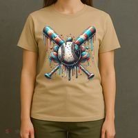 Baseball Home Plate Ice Cream Drip Baseball With Sprinkles T-Shirt thumb 4