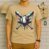 Baseball Home Plate Ice Cream Drip Baseball With Sprinkles T-Shirt thumb 6