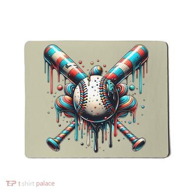 Baseball Home Plate Ice Cream Drip Baseball With Sprinkles Mousepad