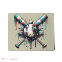 Baseball Home Plate Ice Cream Drip Baseball With Sprinkles Mousepad thumb 0
