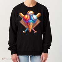 Baseball Home Plate Ice Cream Drip Cool Women's Sweatshirt thumb 0