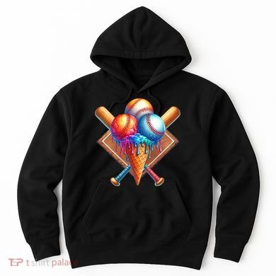 Baseball Home Plate Ice Cream Drip Cool Hoodie
