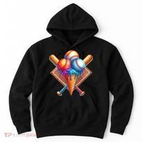Baseball Home Plate Ice Cream Drip Cool Hoodie thumb 0