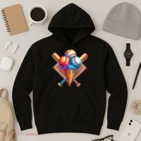 Baseball Home Plate Ice Cream Drip Cool Hoodie thumb 3