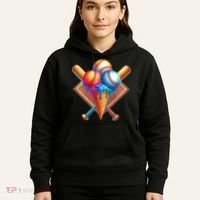Baseball Home Plate Ice Cream Drip Cool Hoodie thumb 5