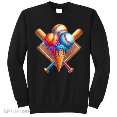 Baseball Home Plate Ice Cream Drip Cool Sweatshirt