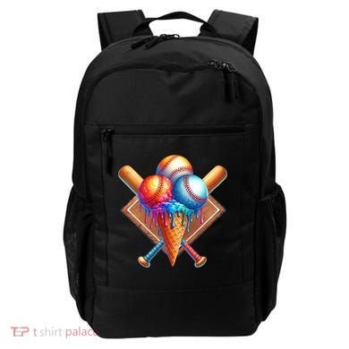 Baseball Home Plate Ice Cream Drip Cool Backpack