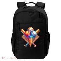 Baseball Home Plate Ice Cream Drip Cool Backpack thumb 0
