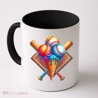 Baseball Home Plate Ice Cream Drip Cool Coffee Mug thumb 0