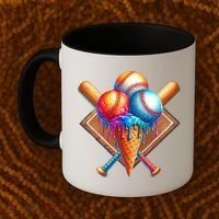 Baseball Home Plate Ice Cream Drip Cool Coffee Mug thumb 2