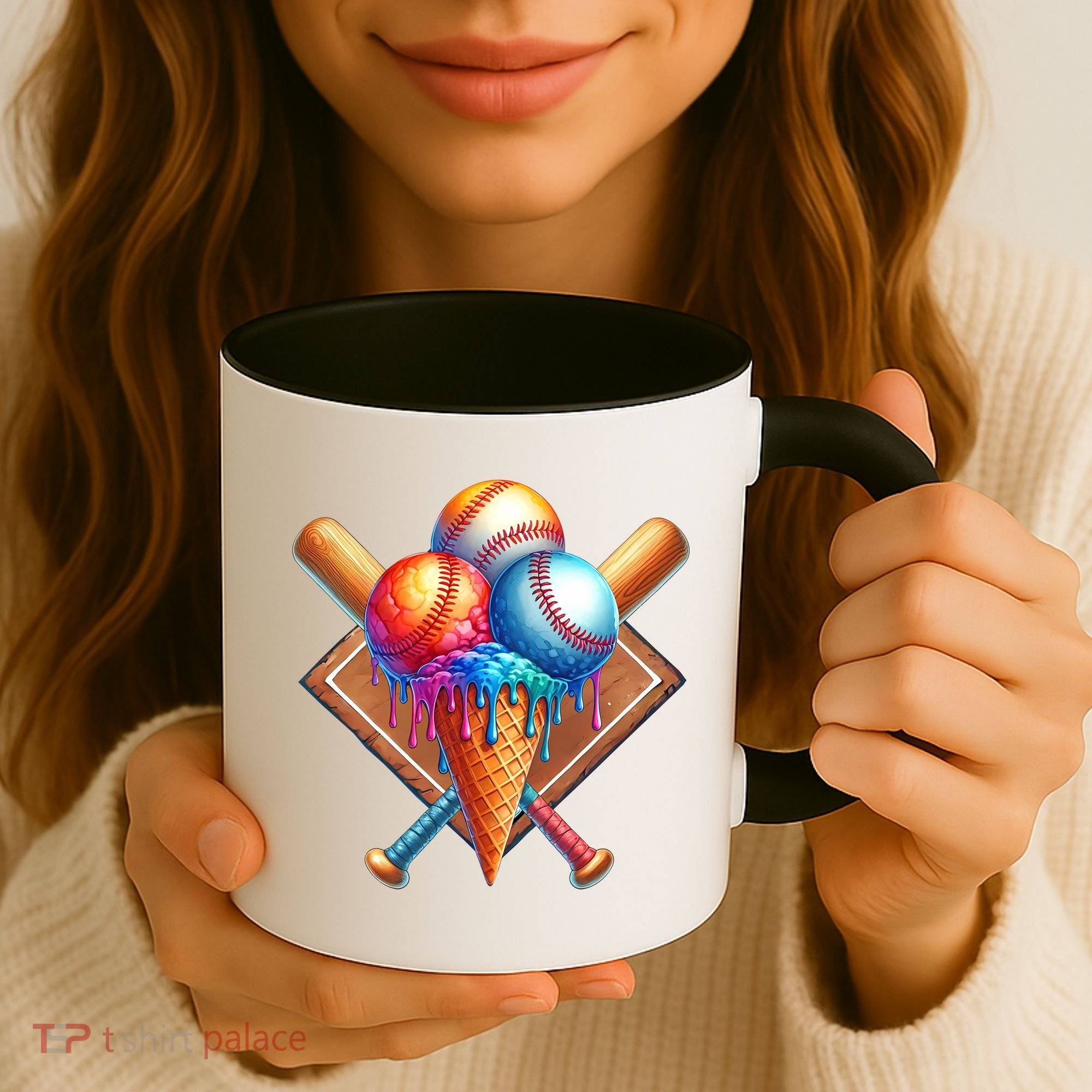 Baseball Home Plate Ice Cream Drip Cool Coffee Mug