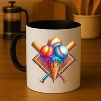 Baseball Home Plate Ice Cream Drip Cool Coffee Mug thumb 4