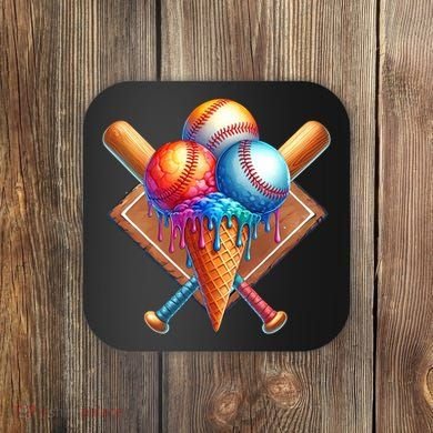Baseball Home Plate Ice Cream Drip Cool Coaster