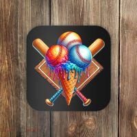 Baseball Home Plate Ice Cream Drip Cool Coaster thumb 0
