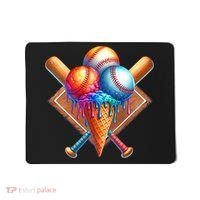 Baseball Home Plate Ice Cream Drip Cool Mousepad thumb 0