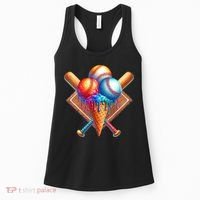 Baseball Home Plate Ice Cream Drip Cool Women's Tank Top thumb 0