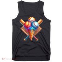 Baseball Home Plate Ice Cream Drip Cool Tank Top thumb 0