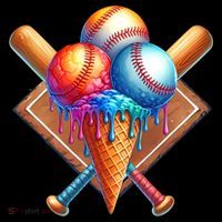 Baseball Home Plate Ice Cream Drip Cool Tank Top thumb 6