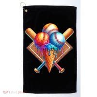 Baseball Home Plate Ice Cream Drip Cool Golf Towel thumb 0