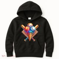 Baseball Home Plate Ice Cream Drip Cool Kids Hoodie thumb 0