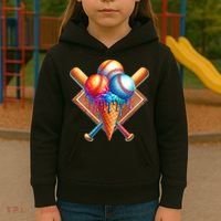 Baseball Home Plate Ice Cream Drip Cool Kids Hoodie thumb 3