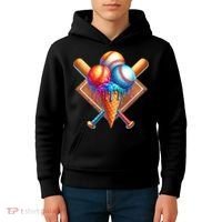 Baseball Home Plate Ice Cream Drip Cool Kids Hoodie thumb 4