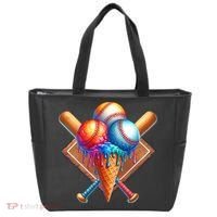 Baseball Home Plate Ice Cream Drip Cool Tote Bag thumb 0