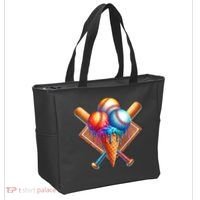 Baseball Home Plate Ice Cream Drip Cool Tote Bag thumb 2