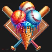 Baseball Home Plate Ice Cream Drip Cool Tote Bag thumb 4