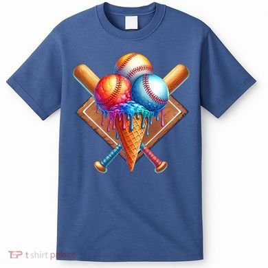 Baseball Home Plate Ice Cream Drip Cool T-Shirt