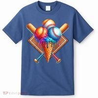 Baseball Home Plate Ice Cream Drip Cool T-Shirt thumb 0