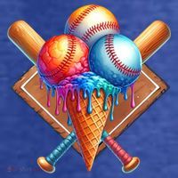 Baseball Home Plate Ice Cream Drip Cool Women's Hoodie thumb 2